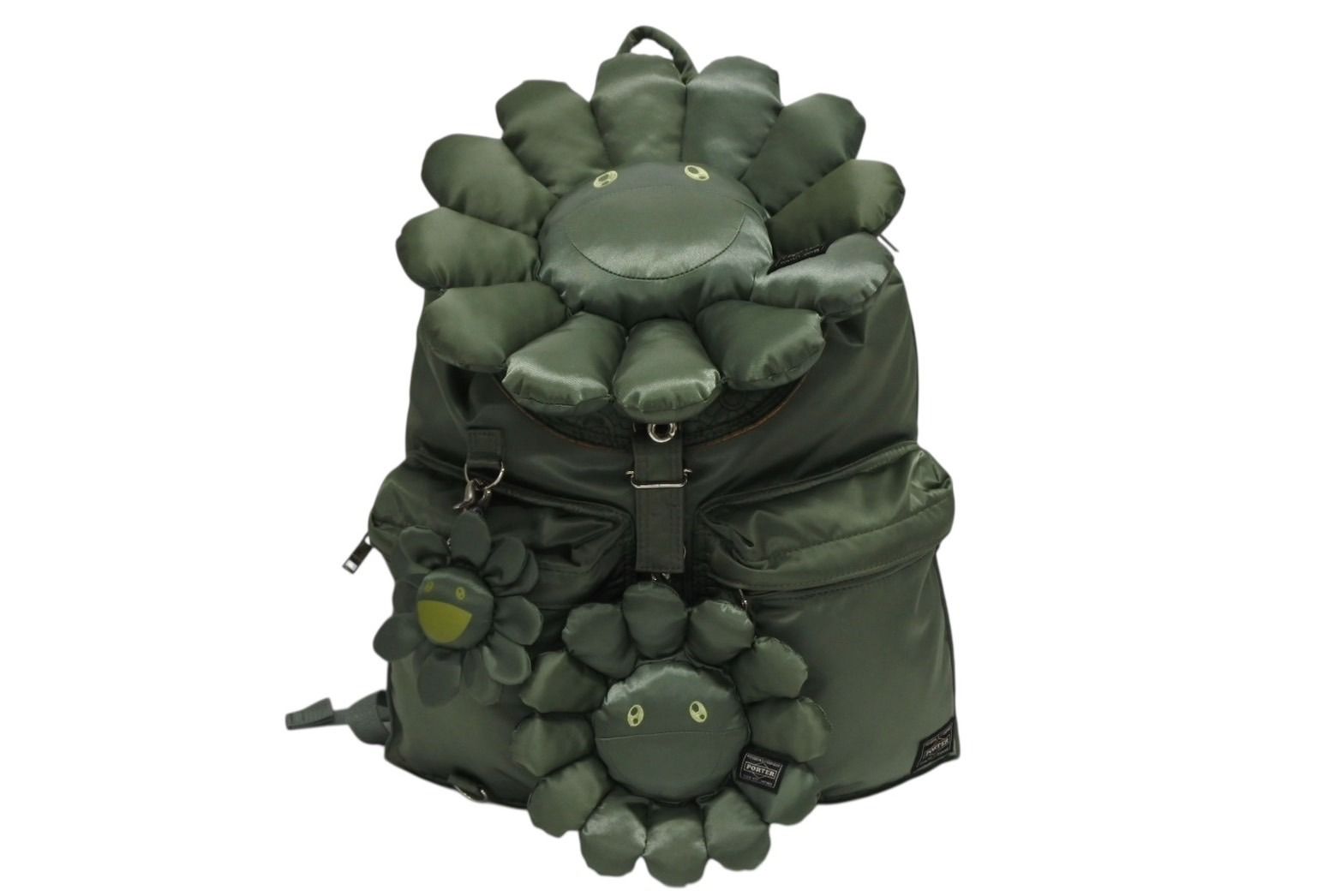 PORTER x 村上隆 ポーター リュック バックパック 381 08544 お花 ナイロンツイル セージグリーン 4 b 010255