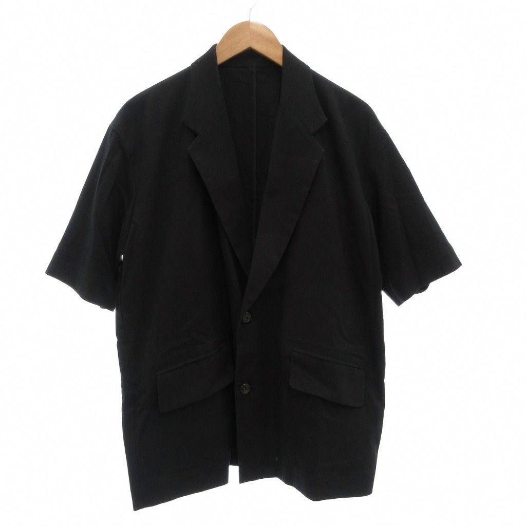 ウジョー Ujoh TUDIOUS別注 ハーフスリーブジャケット 2 シングル センターベント 黒 ブラック 春夏 AE