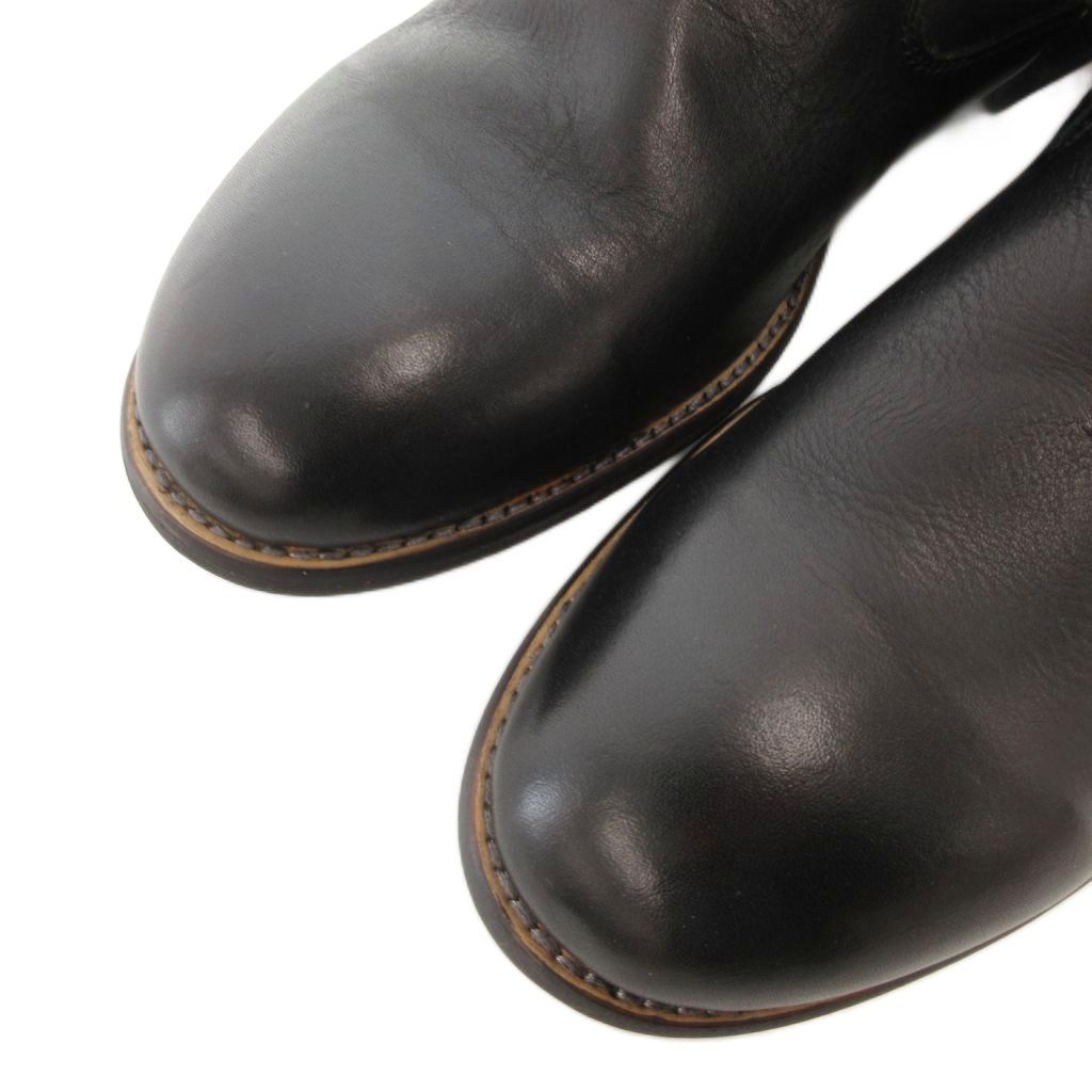  ヒロミチナカノ hiromichi nakano エンジニアブーツ ショート 26 5 cm サイドジップ プレーントゥ バックル レザー 本革 黒 ブラック GV ブーツ 革靴 靴