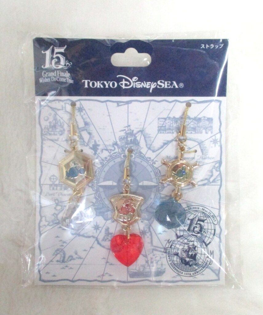 東京ディズニーシー ストラップ ミッキー&ミニー&ドナルド/TDS15周年