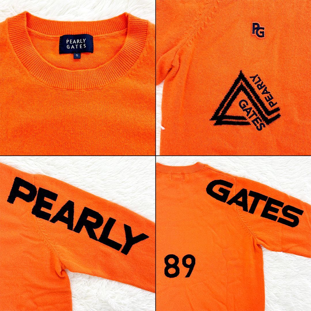 パーリーゲイツ カシミヤニットセーター サイズ5 オレンジ系 - メルカリ