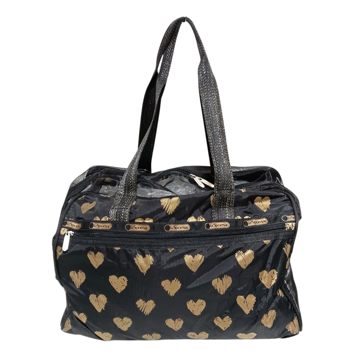 LESPORTSAC レスポートサック バッグ 黒 ゴールド ペットバッグ ハート メッシュ