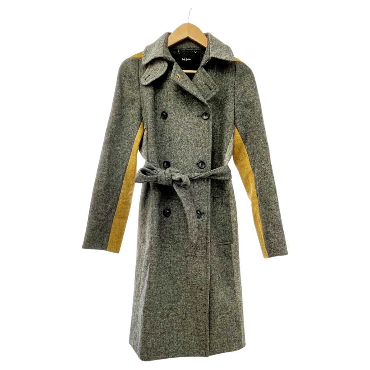 ◆◆Paul Smith ポールスミス ロングコート サイズ40 レディース アウター グレー×イエロー