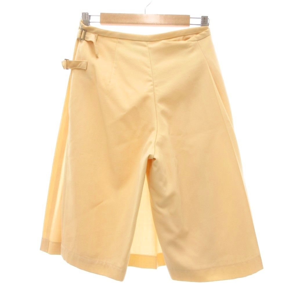 コムデギャルソン COMME des GARCONS ヴィンテージ AD 1989 プリーツ ラップキュロット スカート スカンツ ウール M イエローベージュ系 UO