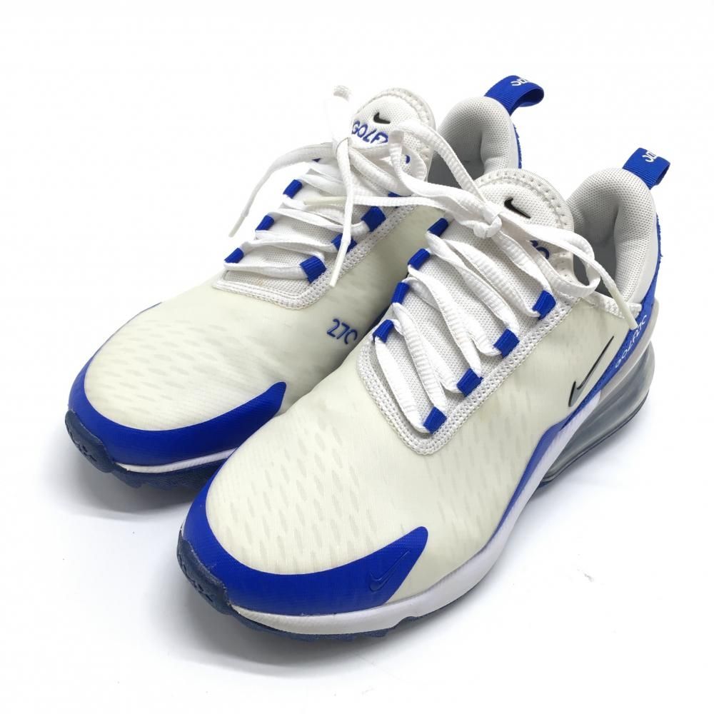 ナイキ ゴルフシューズ 白×ブルー CK 6483-106 エアマックス270 スパイクレス レディース 23.0 ゴルフウェア NIKE