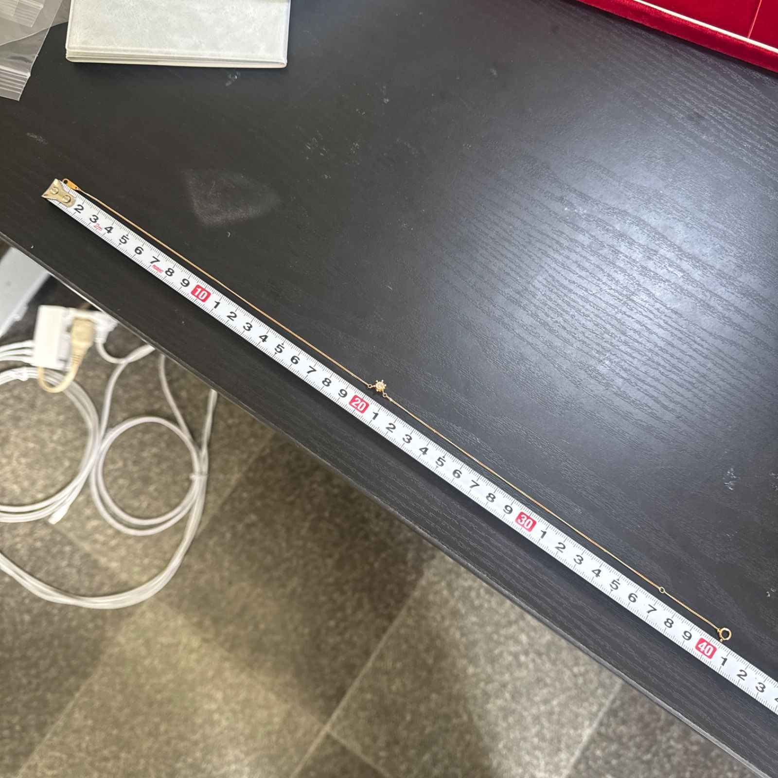 ジュエリーマキK18YG天然ダイヤモンド0.23ctネックレス ケース付き