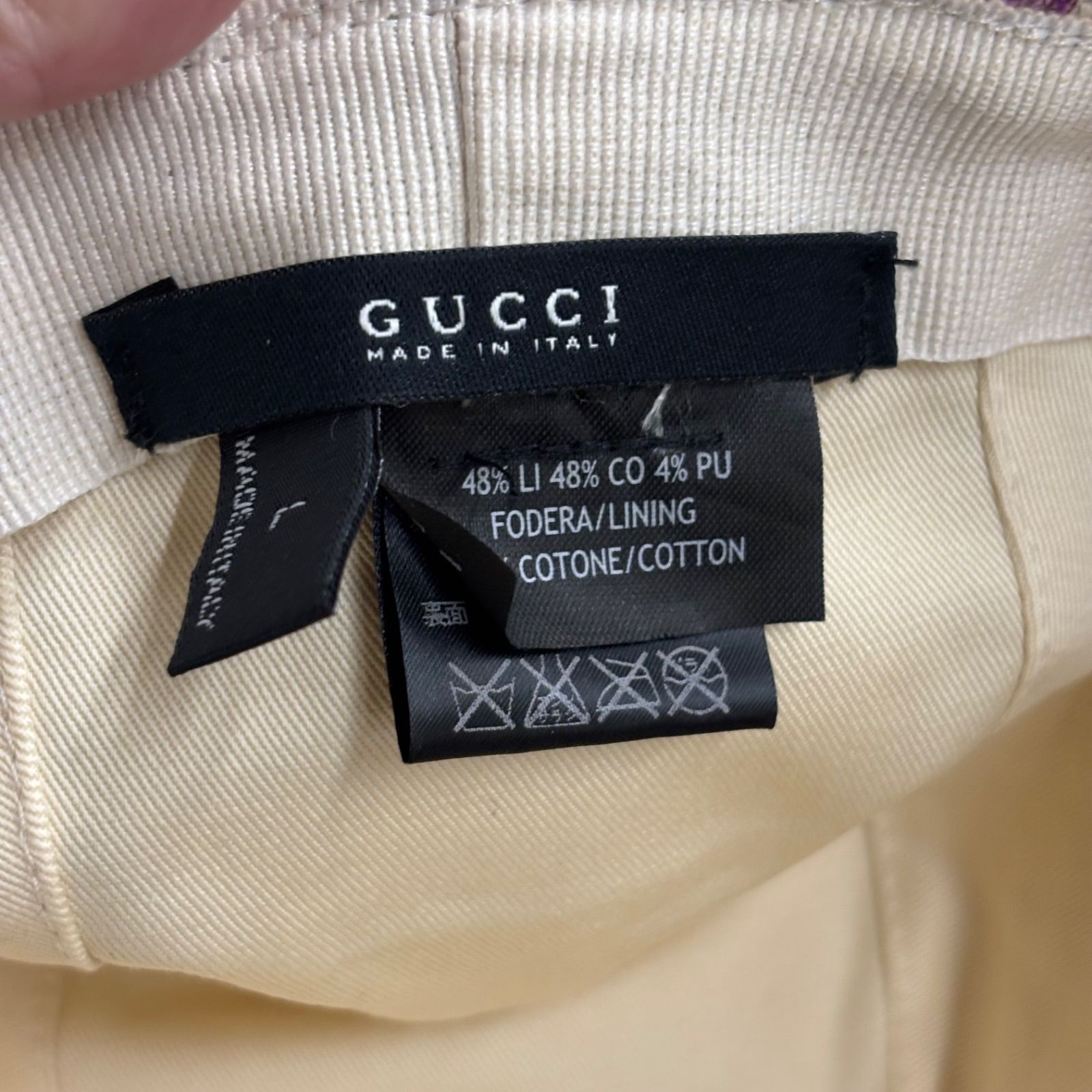 GUCCI】グッチ フローラ 花柄 キャンバス ハット 帽子 レザーバンド