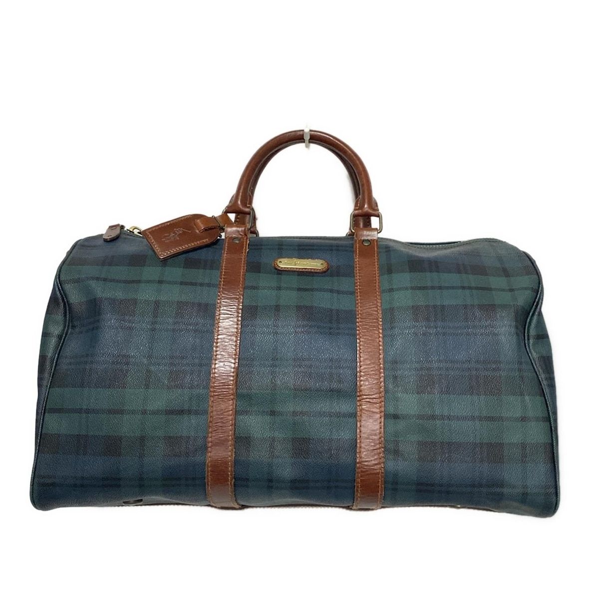 ポロラルフローレン ボストンバッグ - ダークグリーン×ダークネイビー