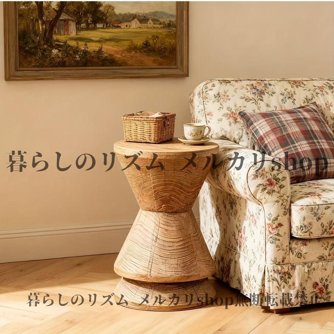 ナイトテーブル ヴィンテージ風 室内 装飾テーブル 軽量コンクリート構造 リビングルーム 組み立て不要 モダンスタイル 省スペース サイドテーブル ローテーブル モダン 北欧風 デザイン インテリア 洗礼された形 ブラウン