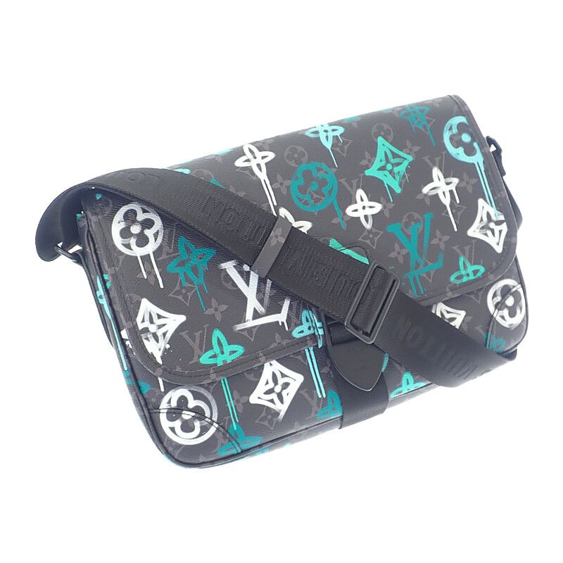 ルイヴィトン LOUIS VUITTON アーチー メッセンジャー M 21394 ショルダーバッグ モノグラムエクリプス ブラック 黒 メンズ グラフィティ Aランク