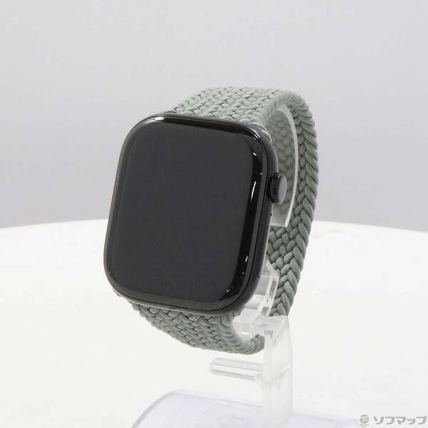 〔 品〕 Apple Watch Series 11 GPS 46 mm ジェットブラックアルミニウムケース グリーングレイブレイデッドソロループ 258