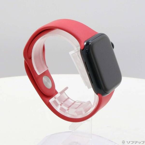  〔 品〕 Apple Watch SE 第2世代 GPS 40 mm ミッドナイトアルミニウムケース レッドスポーツバンド 305 Apple Watch本体 スマートウォッチ ウェアラブル