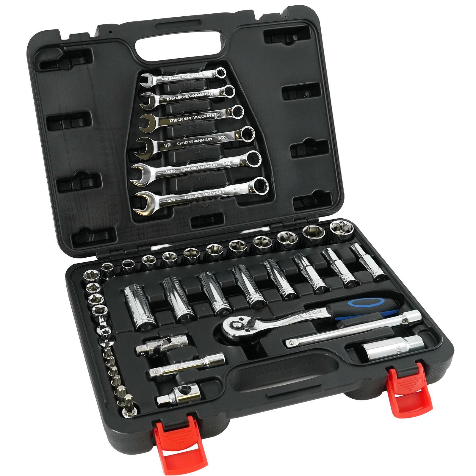 ハーレーメンテナンス インチ工具セット 44pcs DIY 工具 整備 ソケット