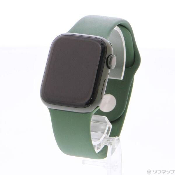 〔 品〕 Apple Watch Series 7 GPS 41 mm グリーンアルミニウムケース クローバースポーツバンド 305