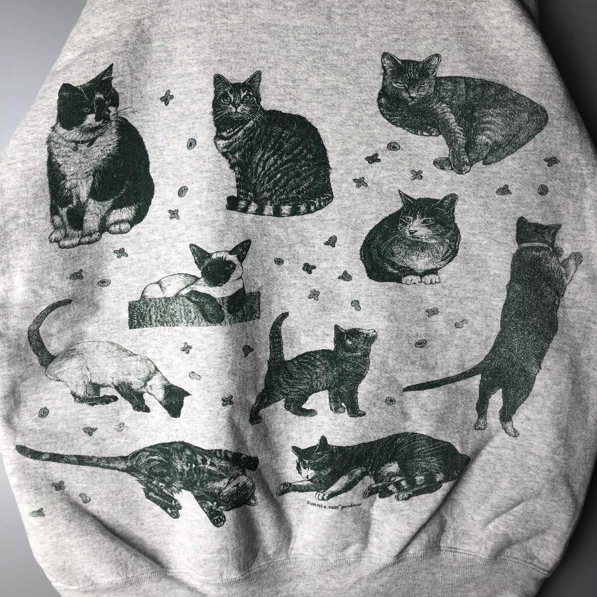 古着 90年代 rel e vant products 総柄 ネコ柄 アニマル スウェットシャツ トレーナー USA製 メンズXL相当 ヴィンテージ/eaa596496