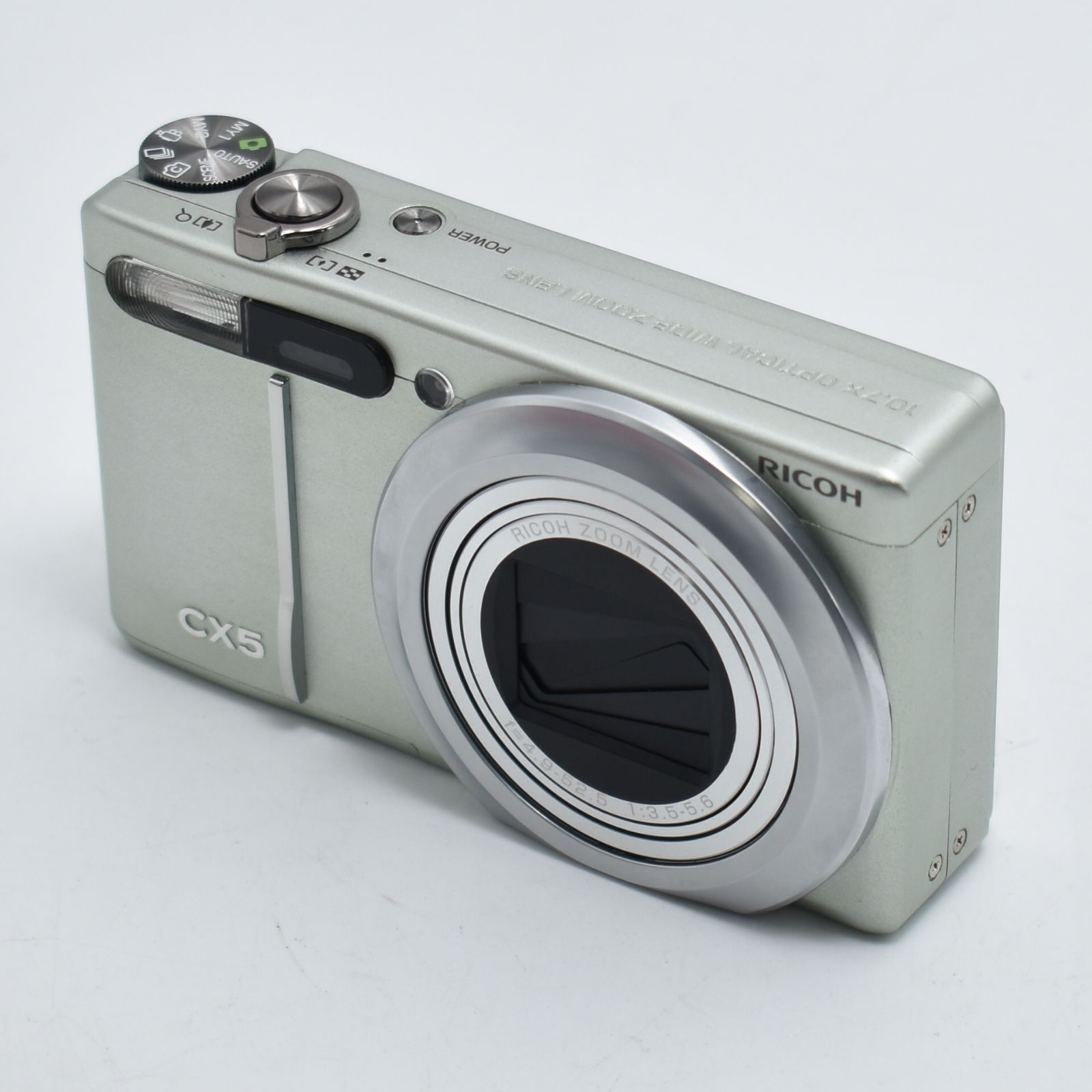 B 10537 RICOH ハイブリッドAFシステム搭載 光学10 7倍ズーム CX 5 グリーンシルバー GS