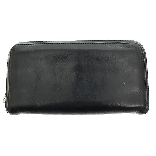 クロムハーツ CHROME HEARTS REC F ZIP 3セメタリー クロスパッチ レザー ラウンドファスナー ウォレット 長財布 黒ブラック ブランド古着ベクトル AA 251210