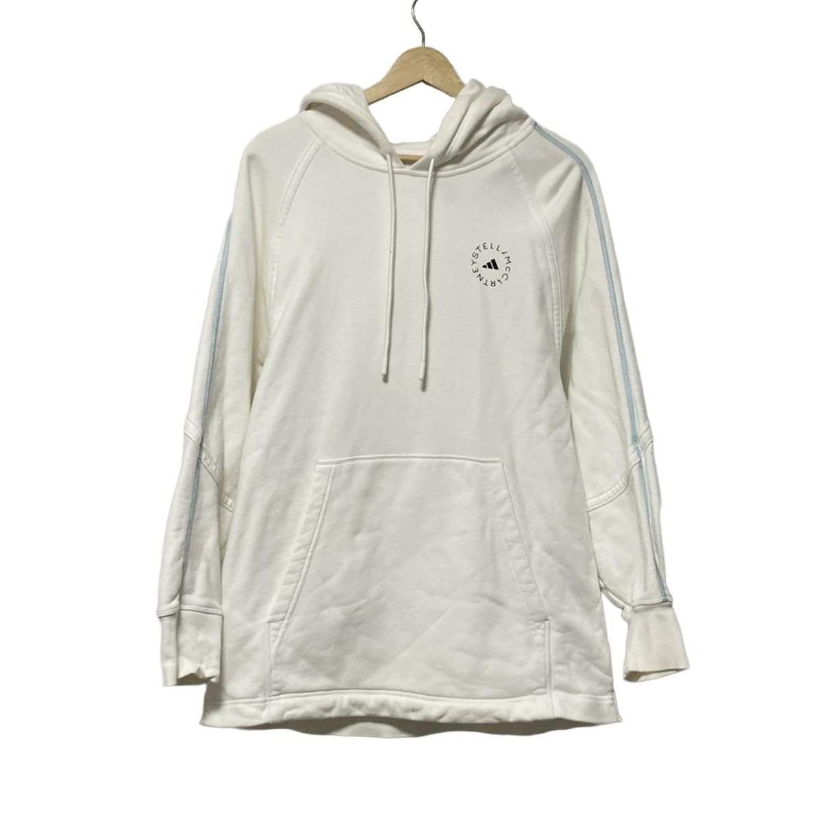 ADIDAS BY STELLA McCARTNEY アディダスバイステラマッカートニー パーカー サイズM レディース - 白×ライトブルー×黒 長袖