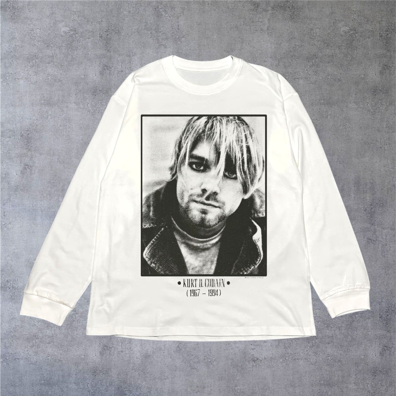 Nirvana  COBAIN 追悼　ロンT ニルヴァーナ Kurt Coba カート・コバーン 追悼 NIRVANA ニルヴァーナ 長袖Tシャツ L