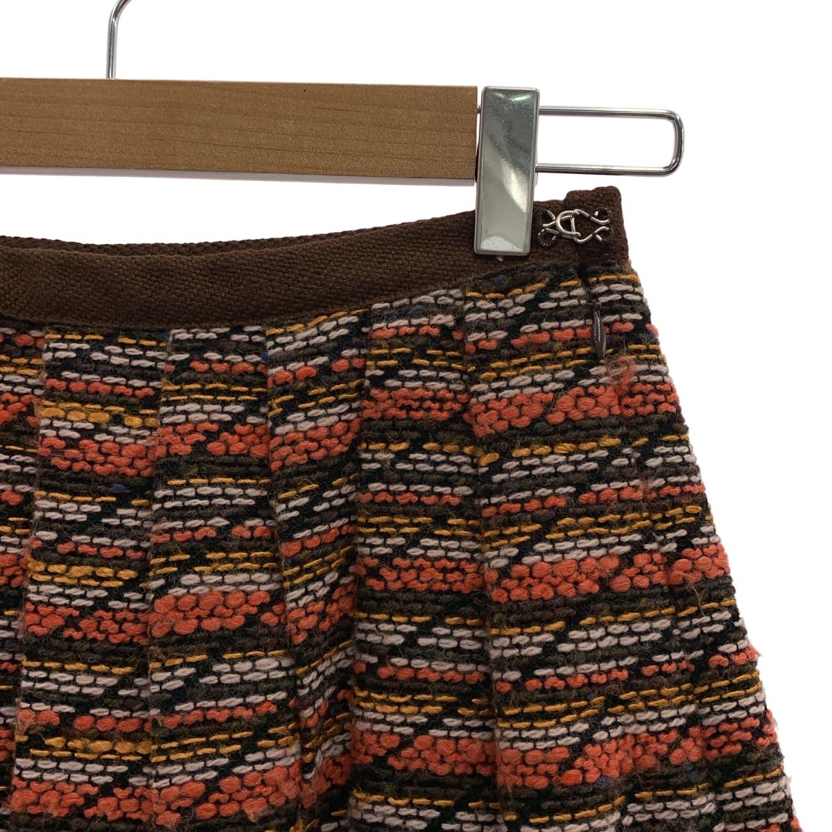 mina perhonen ミナペルホネン poppy ウール ジャガード プリーツスカート F マルチ レディース