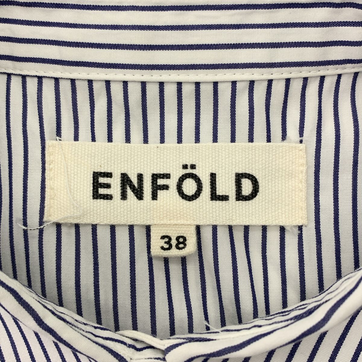 ENFOLD / エンフォルド | ストライプ シャツ ワンピース | 38 | ブルー