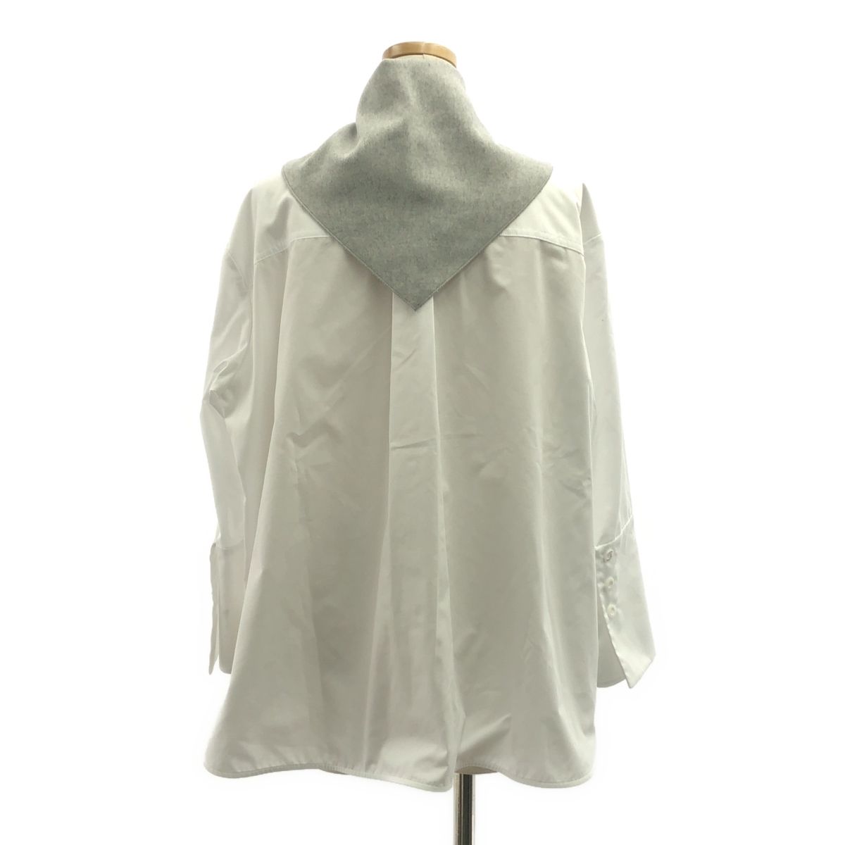  yori shirocon ヨリシロコン ループ スカーフ ブラウス シャツ 36 ホワイト レディース 長袖 シャツ ブラウス