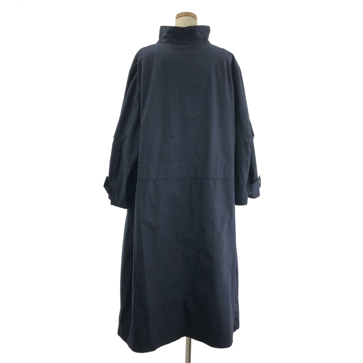 美品　マスノウデザイン　ロングコート　ネイビーサイズ2 ユニセックス Masnou design / マスノウデザイン | コットン ロング コート / ユニ