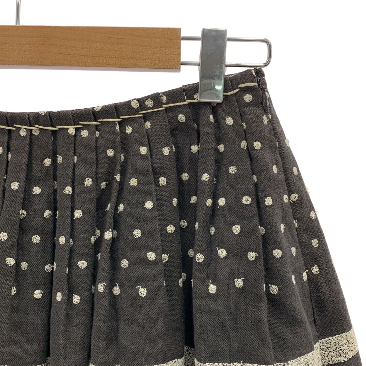 mina perhonen ミナペルホネン planter プランター 刺しゅう フ スカート F チャコール レディース