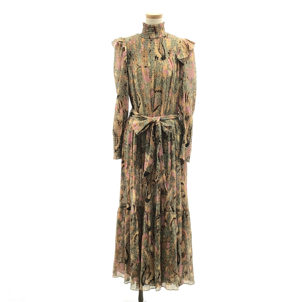 ULLA JOHNSON ウラジョンソン Constantine Dress コットン シルク コンスタンティン ドレス ワンピース 2 マルチ レディース