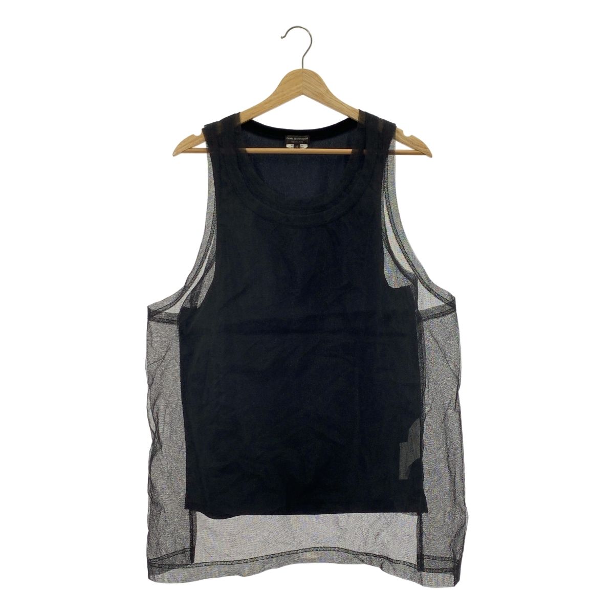 COMME des GARCONS HOMME PLUS | コムデギャルソンオムプリュス 2025 SS チュール レイヤード ロングタンクトップ S ブラック メンズ