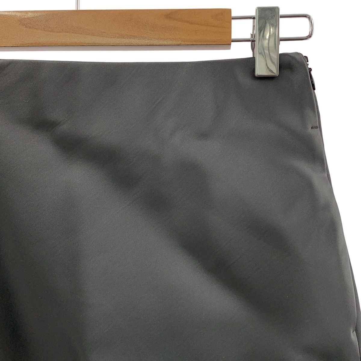 SHE Tokyo シートーキョー トリアセテート サイドジップ ロングスカート 裏地付き 38 グレー レディース