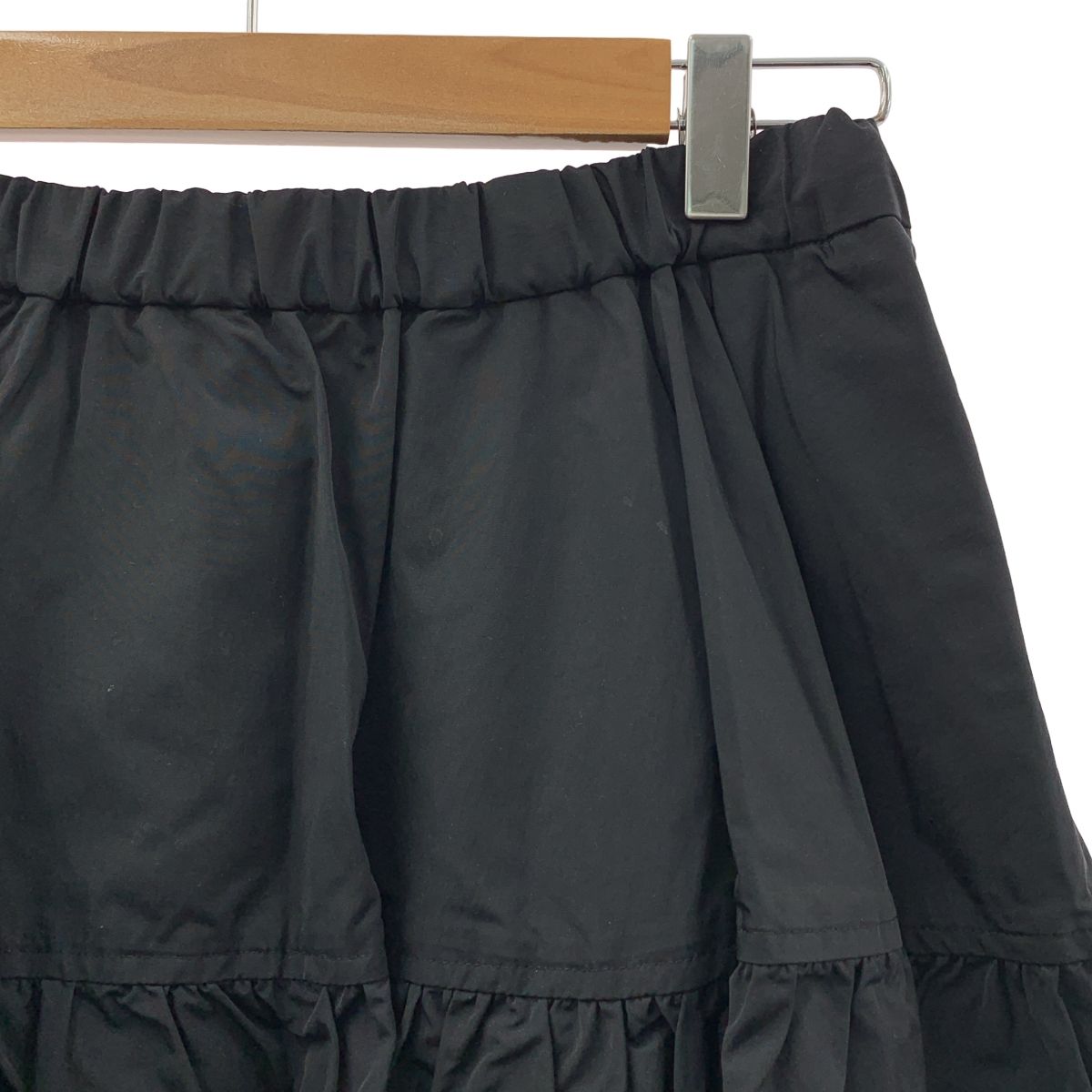 SHE Tokyo シートーキョー ドローストリング ギャザー ボリューム バルーン ロングスカート 裏地付き F ブラック レディース