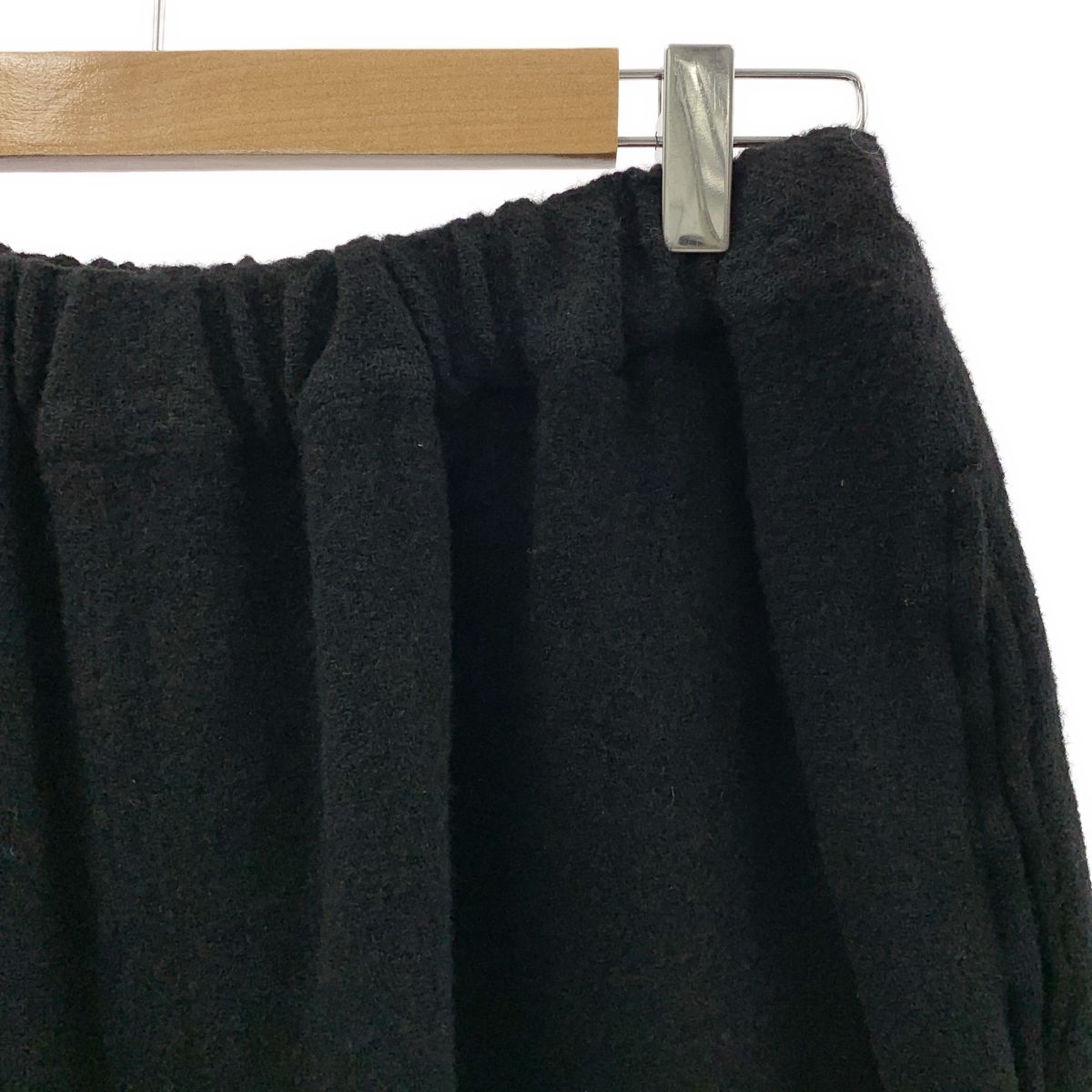 COMME des GARCONS コムコム 2025 AW ウール 縮絨 ドローストリング ワイド イージーパンツ S ブラック レディース