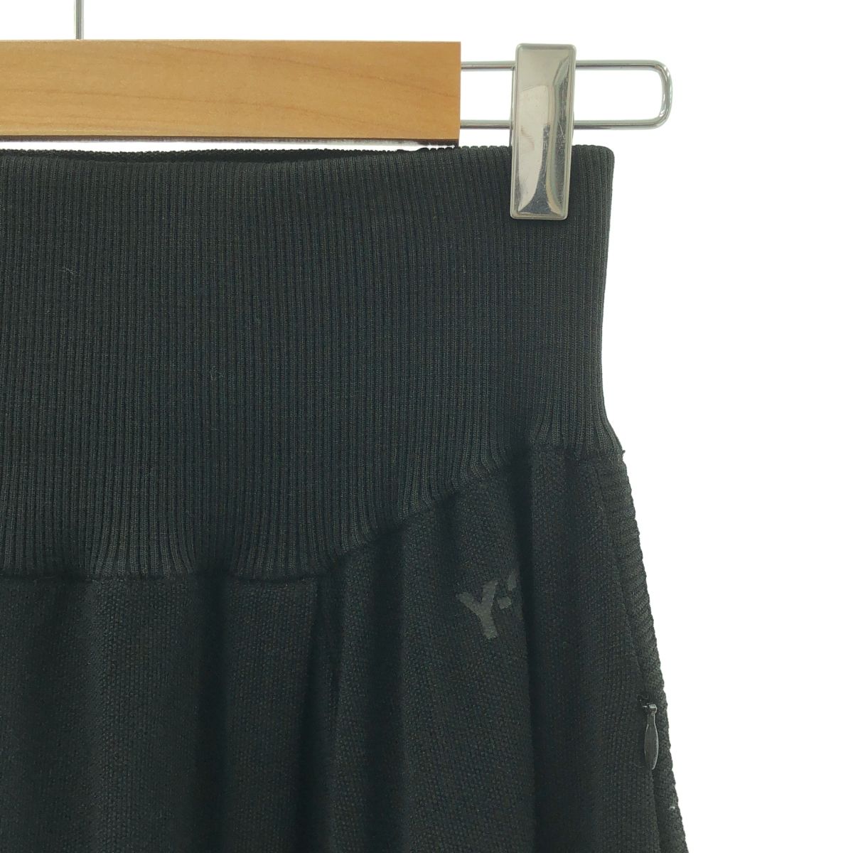 Y-3 ワイスリー ニット サイドライン フ ロングスカート XS ブラック レディース