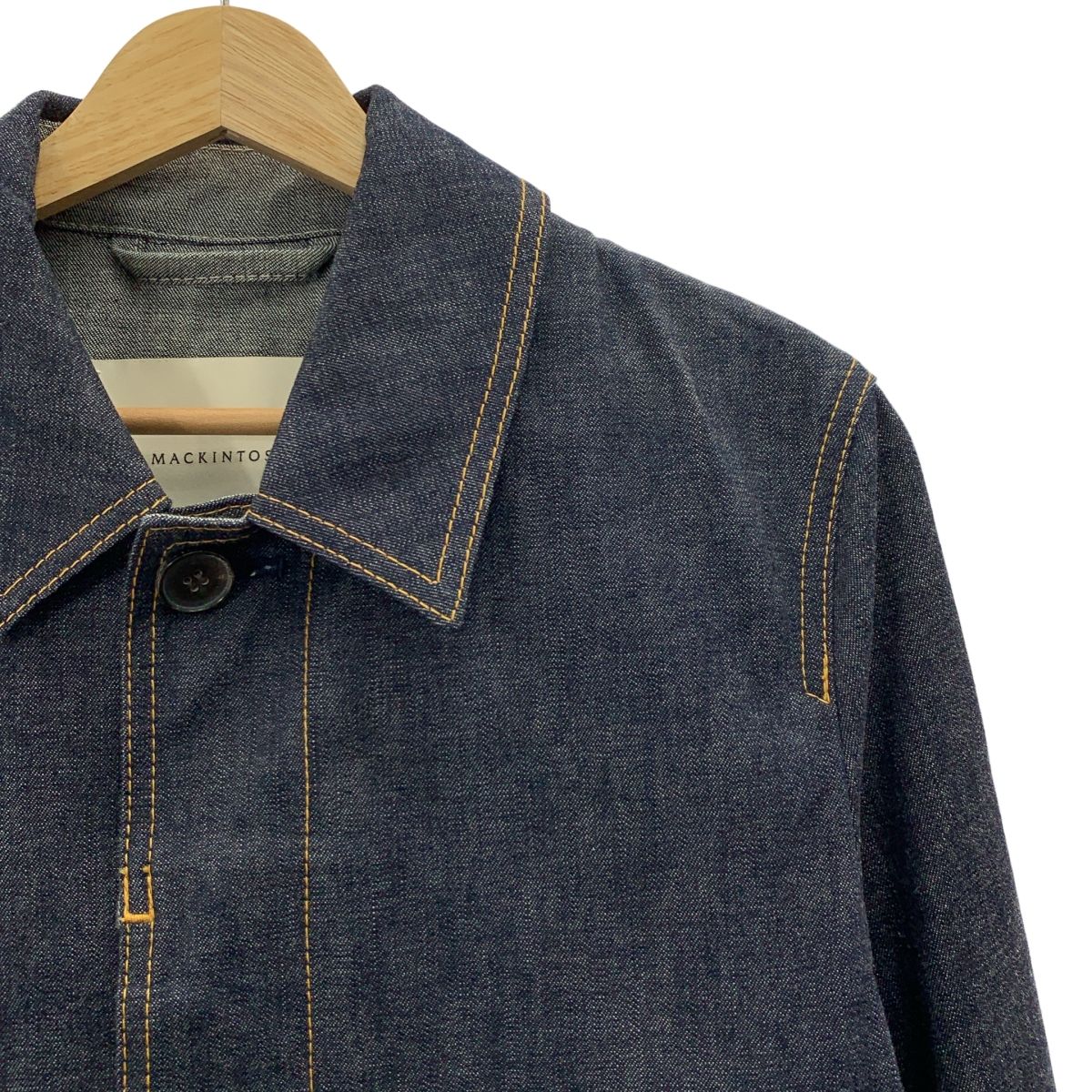 【美品】マッキントッシュ インディゴデニム ステンカラーコート 34 MACKINTOSH / マッキントッシュ | コットンデニム ステンカラーコート