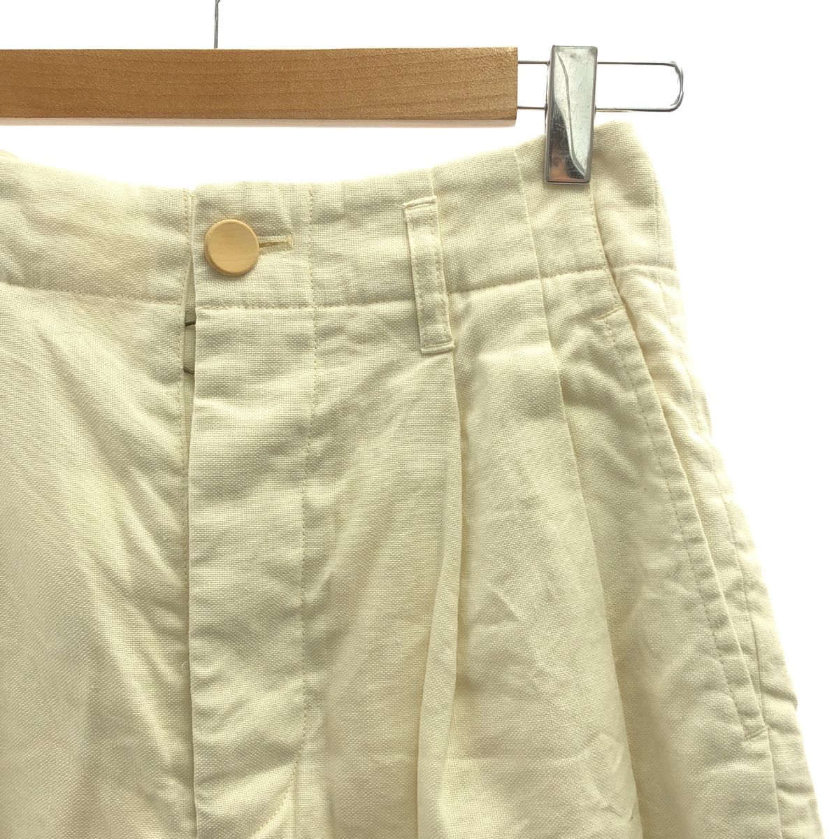 ASEEDONCLOUD アシードンクラウド Sakurashi Trousers リネン タック パンツ XS ホワイト レディース