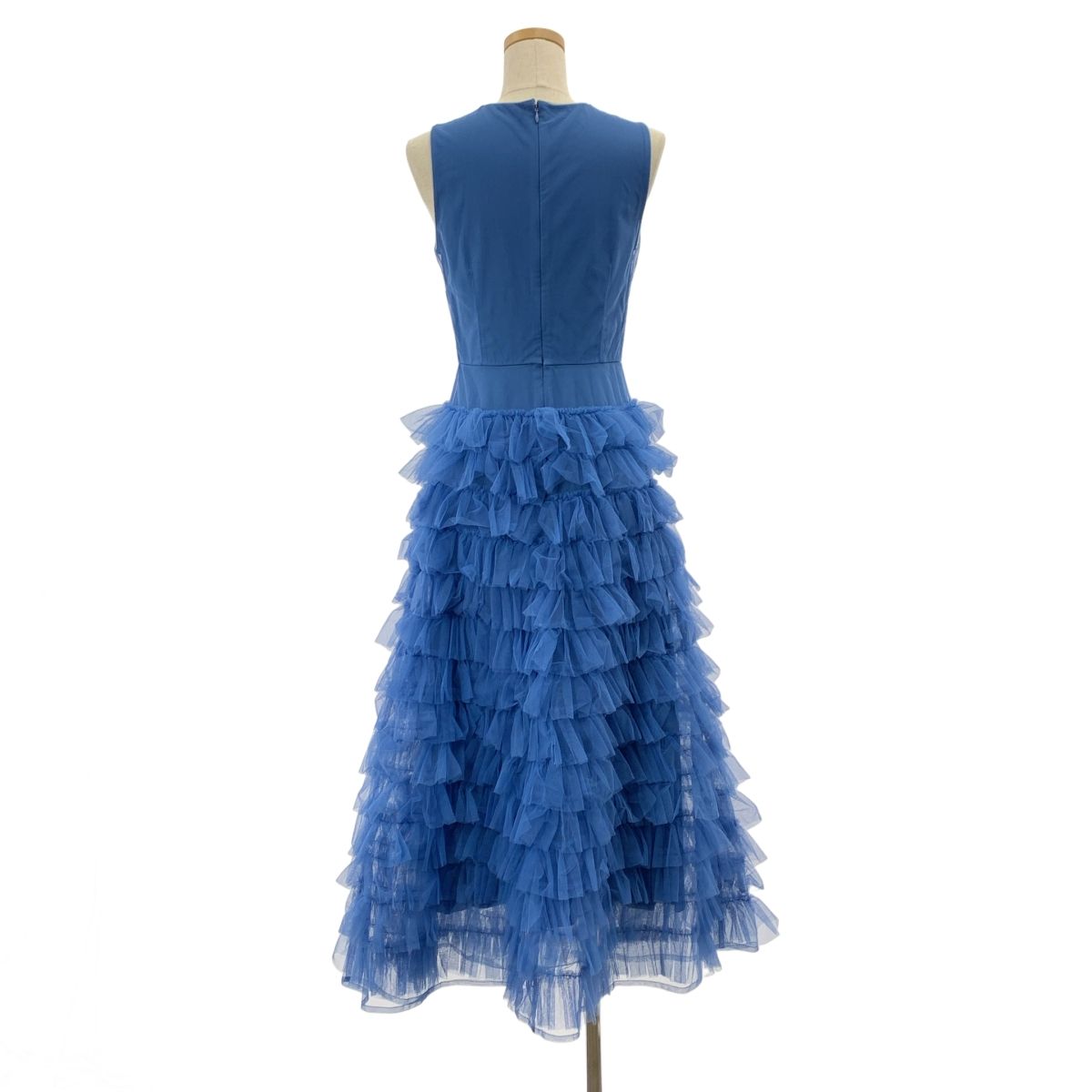  Molly Goddard モリーゴダード フリル チュール ウエスト切替 ノースリーブワンピース UK 6 ブルー レディース その他 ワンピース