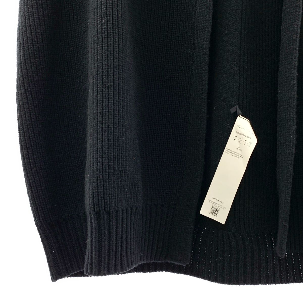 Rick Owens | リックオウエンス 2025 AW ヘビー ウール ライナー フーデッド ニットベスト M ブラック メンズ 男性向け ベスト 