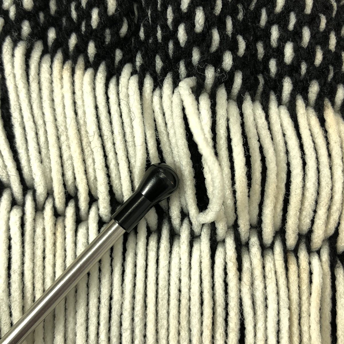 Mame Kurogouchi / マメクロゴウチ | Exotic Pattern Peplum Knit エキゾチックパターン ペプラムニット | 1 | ホワイト / ブラック | レディース Mame Kurogouchi / マメクロゴウチ | Exotic Pattern Peplum Knit