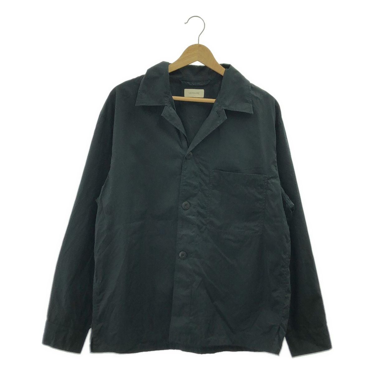 LEMAIRE | ルメール 2025 SS PYJAMA SHIRT コットンポプリン パジャマシャツ XS ブラック メンズ