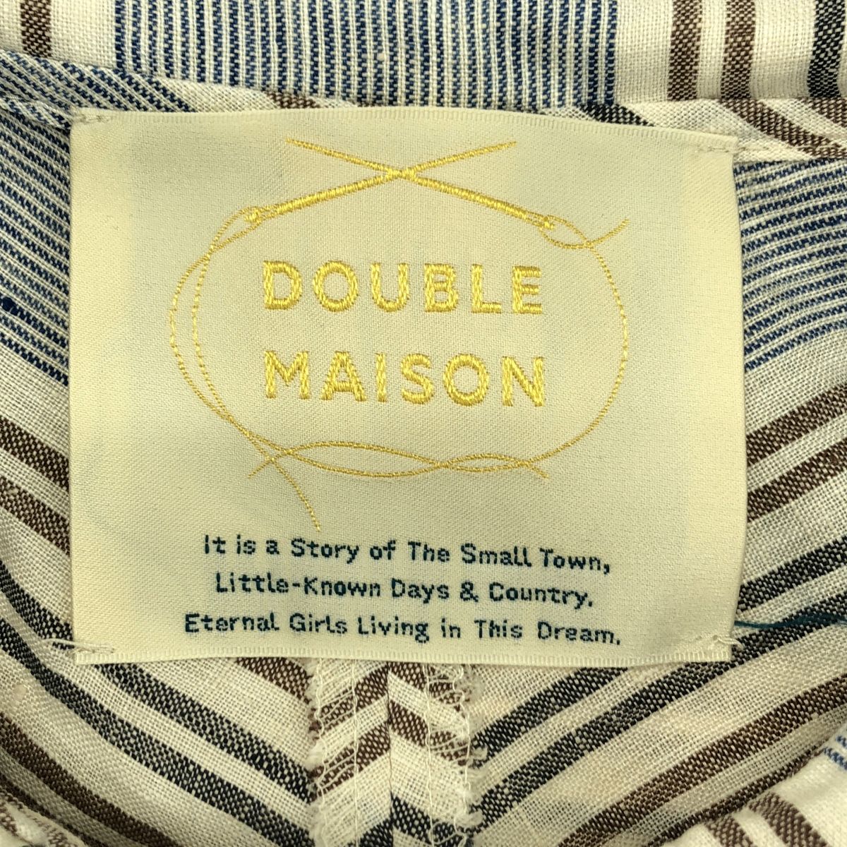  DOUBLE MAISON ドゥーブルメゾン ストライプ オーバーシルエット ビッグ シャツ ワンピース F ブルー系 レディース その他 ワンピース