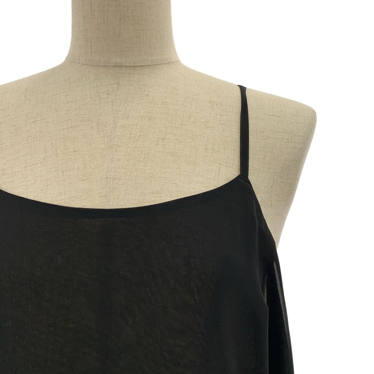 COMME des GARCONS コムデギャルソン 2025 AW ポリエステル 変形 フリル装飾 ギャザー ボリューム ドレス ワンピース XS ブラック レディース