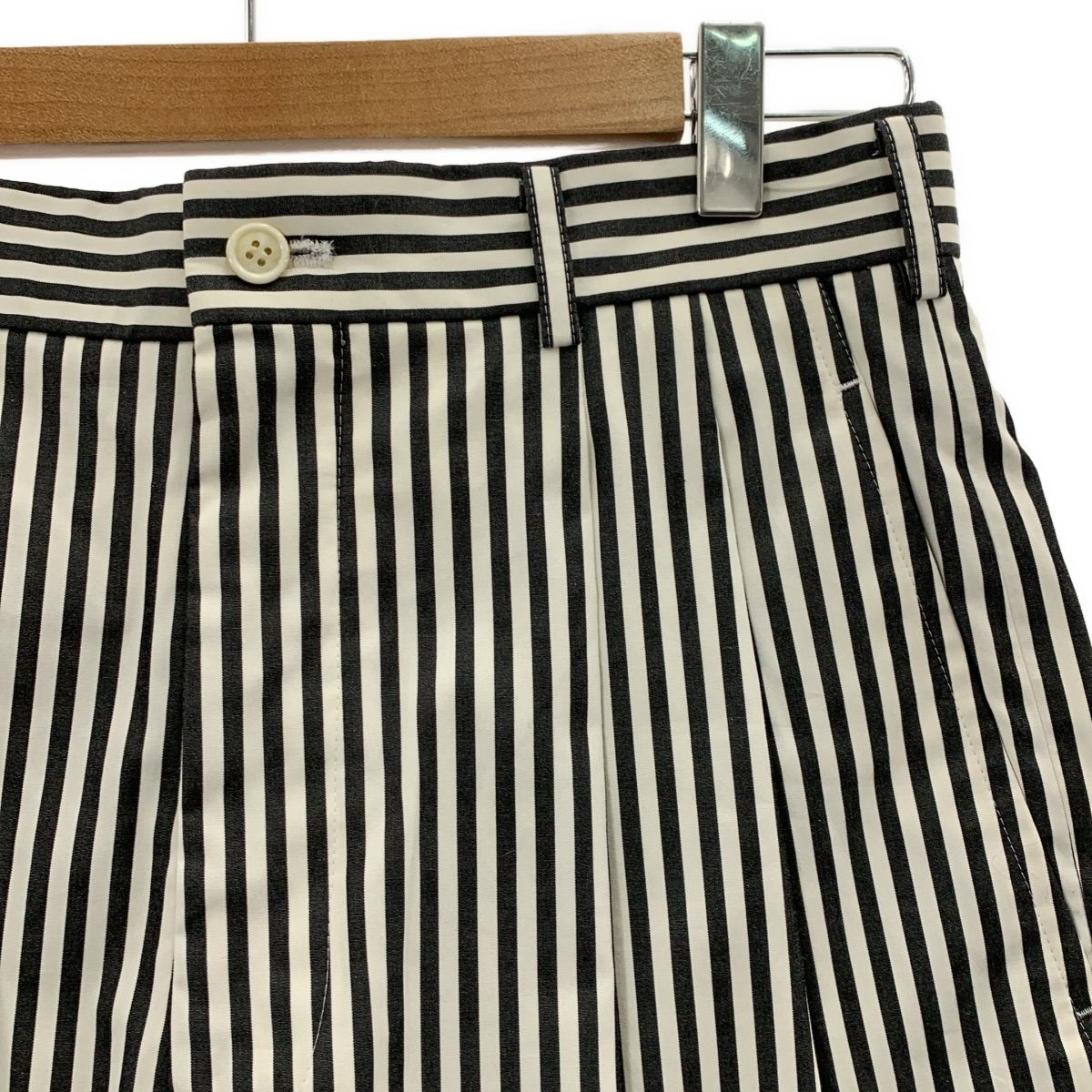 COMME des GARCONS GIRL コムデギャルソンガール 2025 SS コットン ストライプ ハーフパンツ S ホワイト ブラック レディース