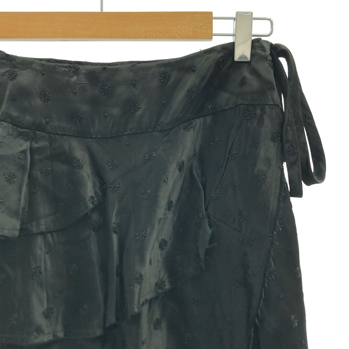 tricot COMME des GARCONS トリココムデギャルソン 2002 AW レーヨン フリル 巻きスカート F ブラック レディース