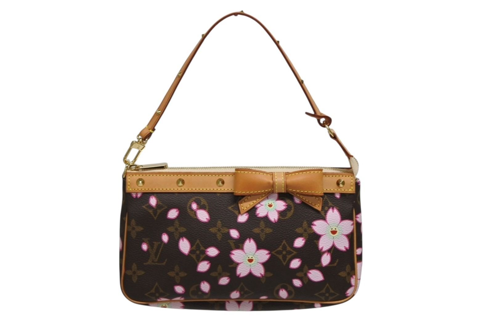 ルイヴィトン ポシェット アクセソワール アクセサリーポーチ M 92006 モノグラム チェリーブロッサム 村上隆 4 b 010131