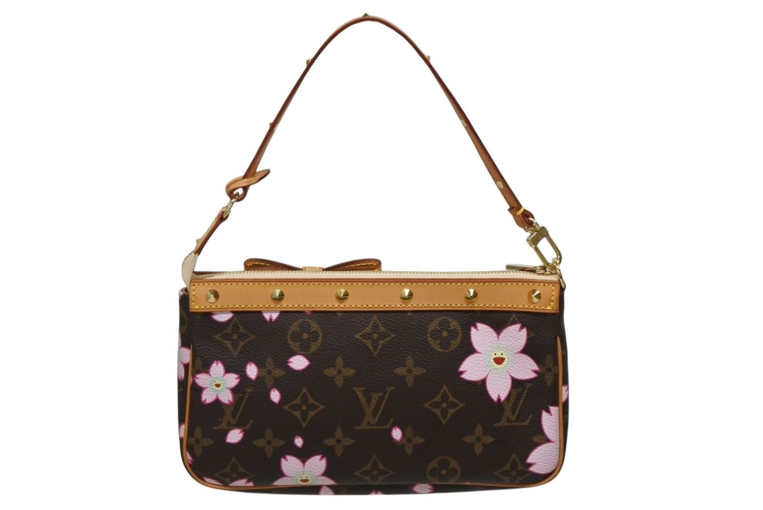 ルイヴィトン ポシェット アクセソワール ポーチ M 92006 モノグラム チェリーブロッサム 村上隆 4 b 010131