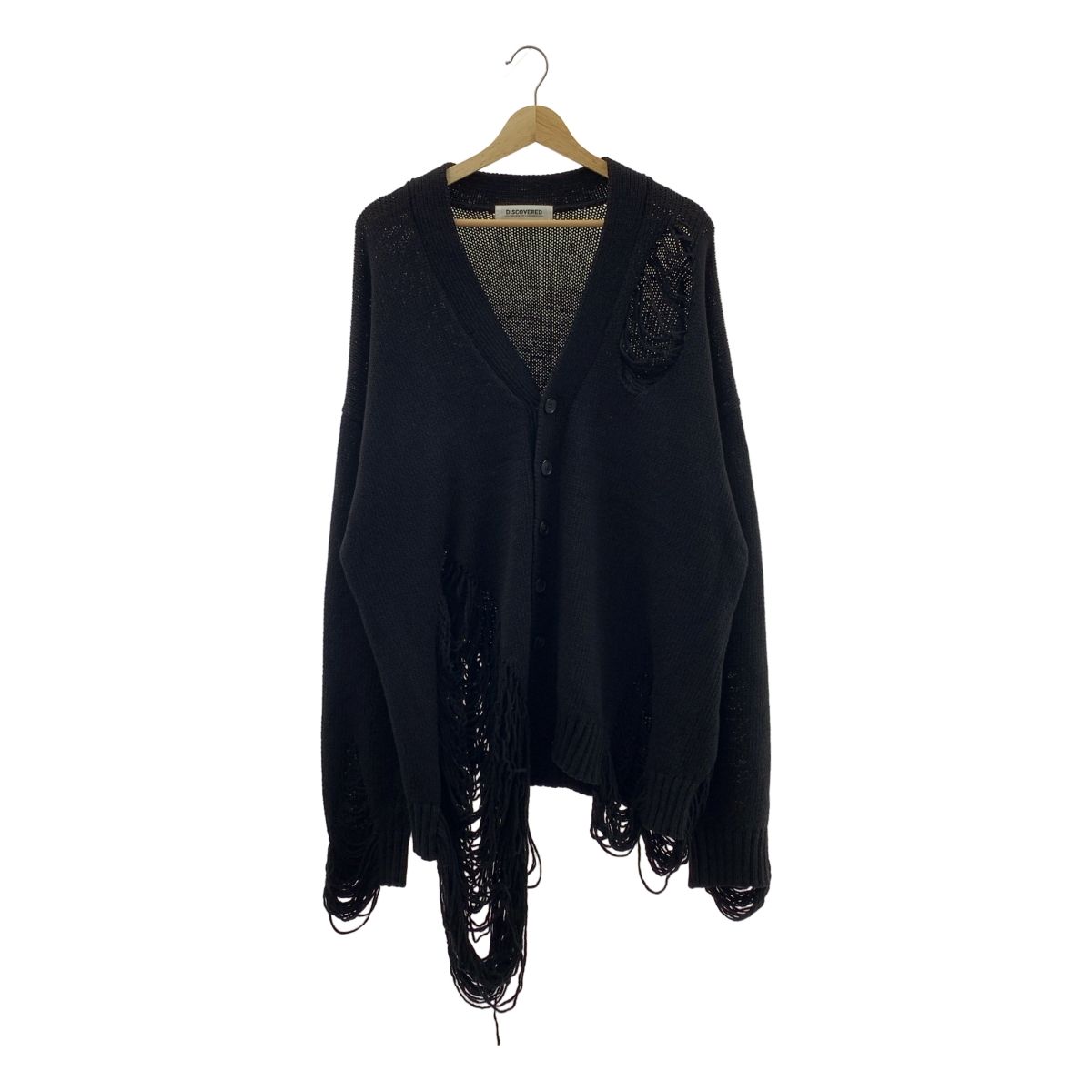 | ディスカバード 2025 SS コットン デストロイ ニット カーディガン 3 ブラック メンズ