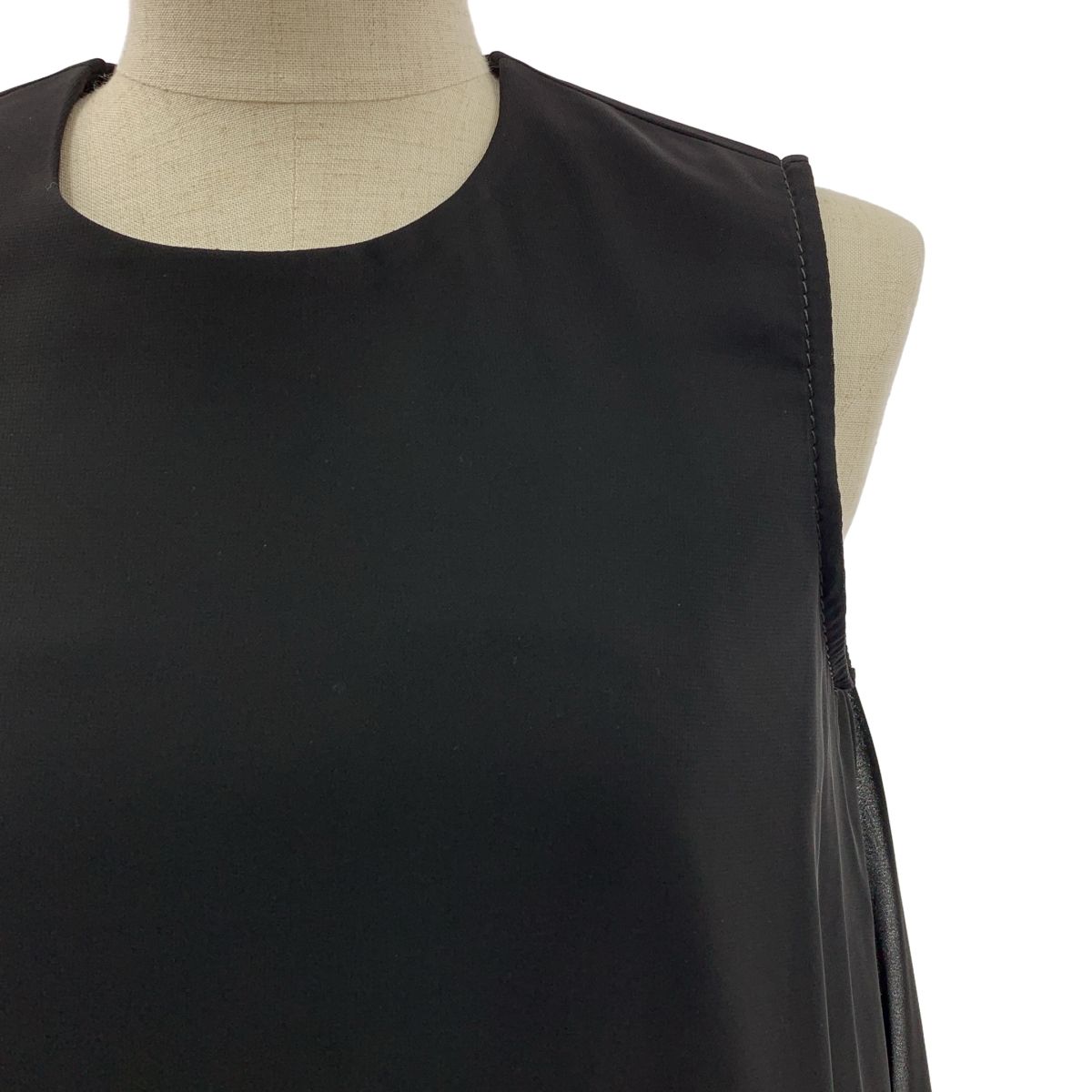 noir kei ninomiya ノワールケイニノミヤ 2017 SS ポリエステル プリーツ レイヤード バックジップ ワンピース XS ブラック レディース