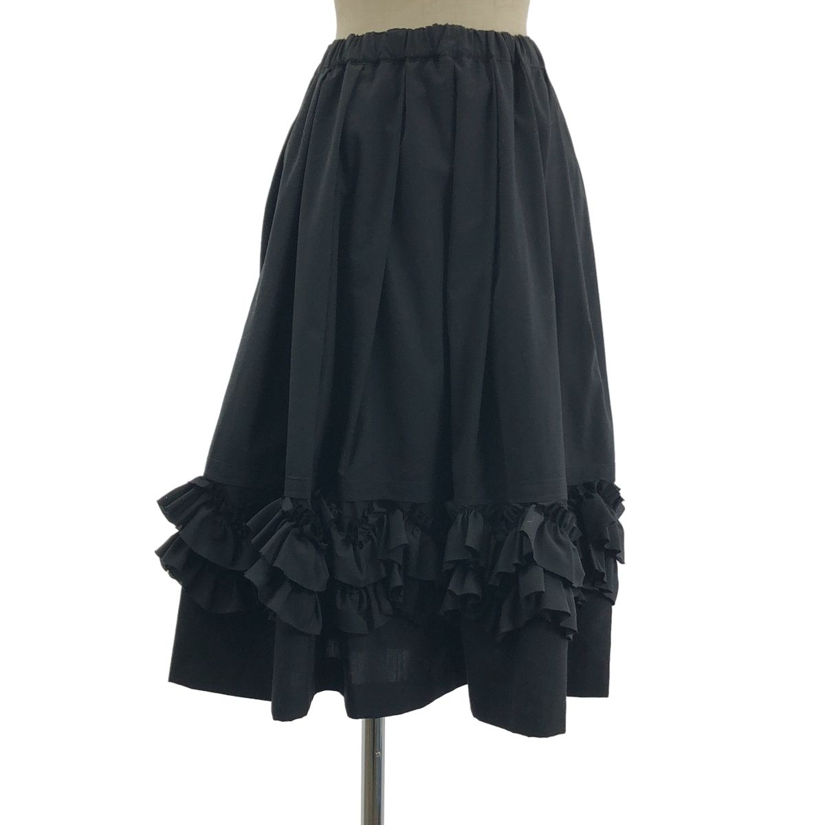 COMME des GARCONS | コムコム 2020 AW タック フリル ボリューム ロングスカート XS ブラック レディース