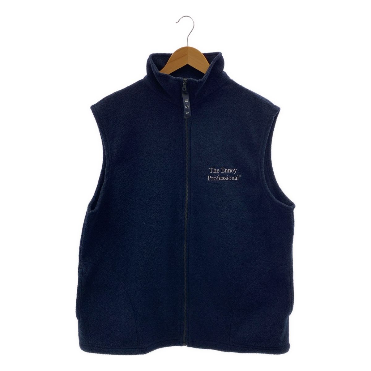 The Ennoy Professional ザエンノイプロフェッショナル ジップアップ フリースベスト L ネイビー メンズ